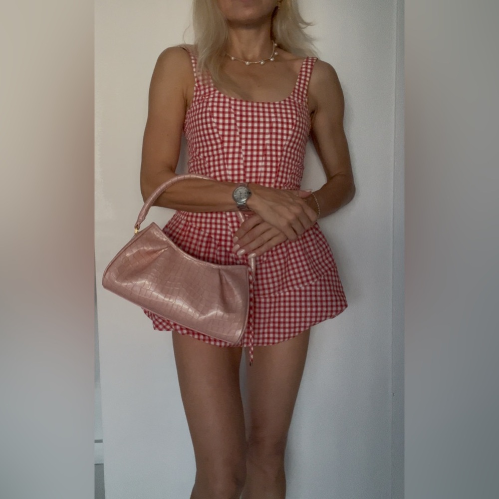 New Elleme Dimple Elegant Pink Crocodile-Embossed Women's Bag - Picture 15 of 15